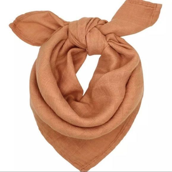 Boutique Other - 3 New 0-36 months Muslin bamboo cotton baby bandana bib solid rust 3/$18